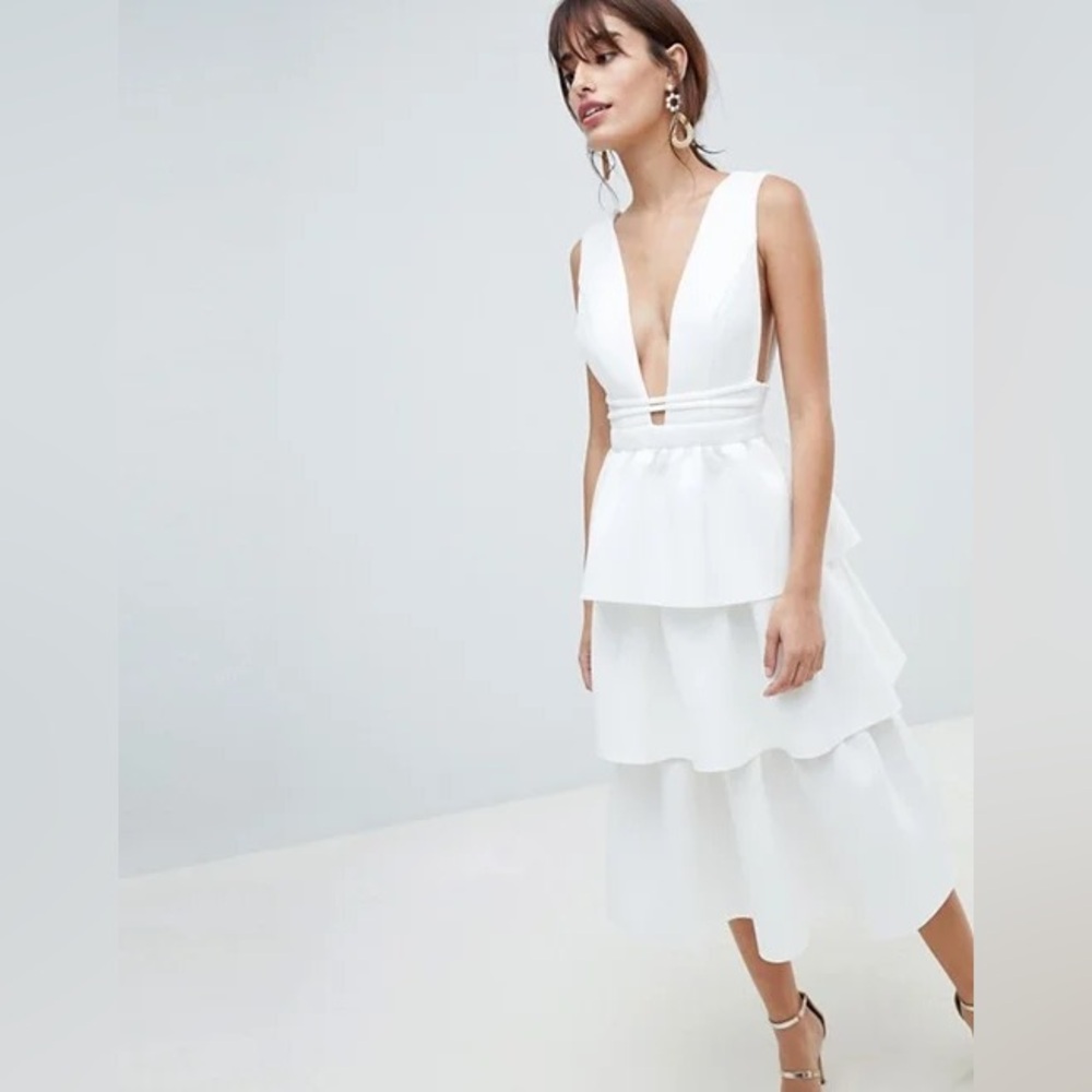 ASOS Layered deep V dress